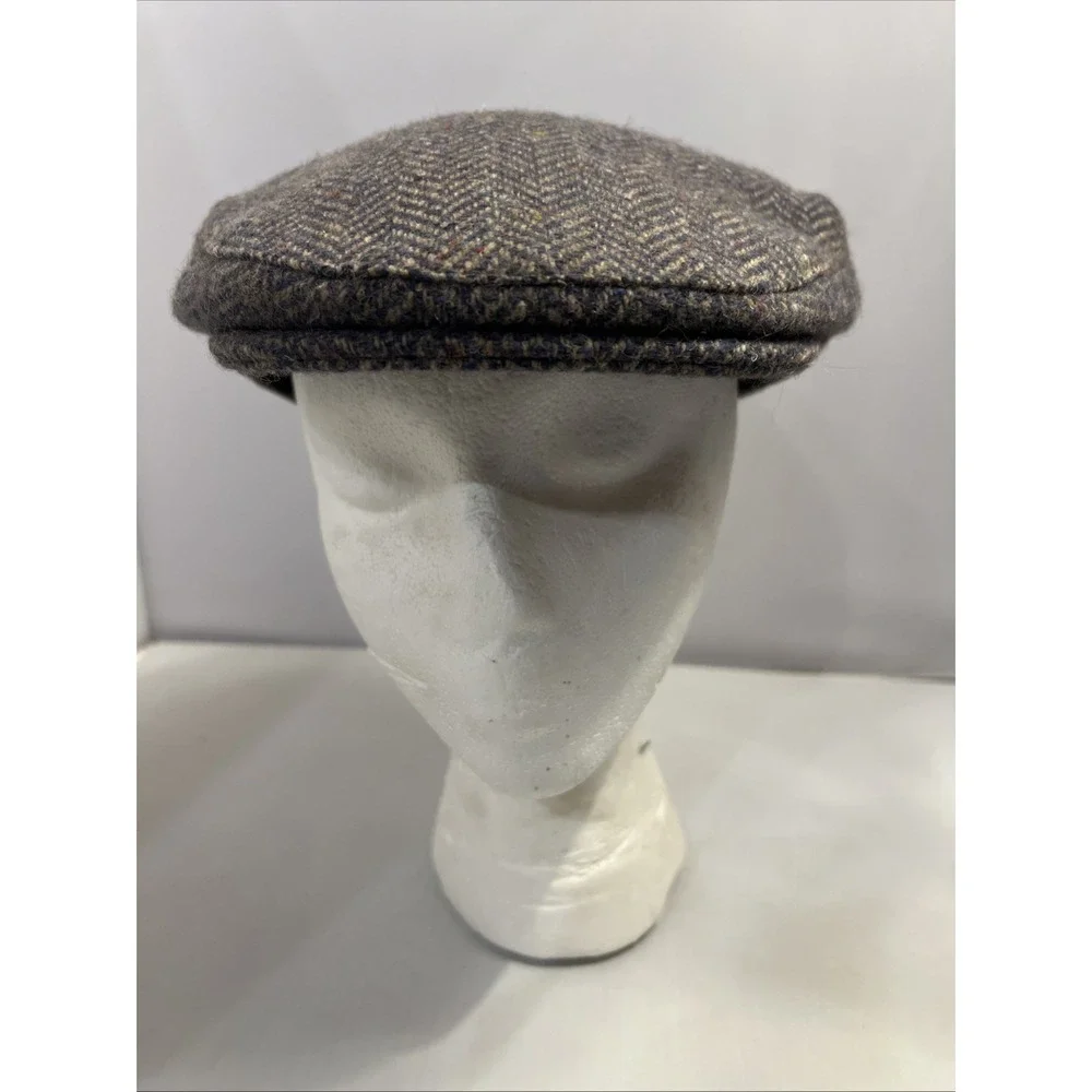Foxford Woollen Mills Herringbone Wool Hat Flat Cap Med. Cabbie Newsboy